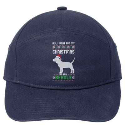 All I Want For My Christmas Poodle Cute Dog Ugly Xmas Pajama Gift 7-Panel Snapback Hat