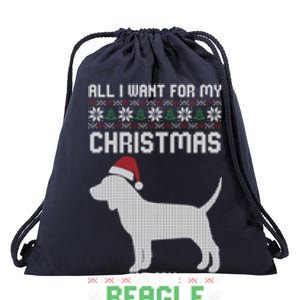 All I Want For My Christmas Poodle Cute Dog Ugly Xmas Pajama Gift Drawstring Bag