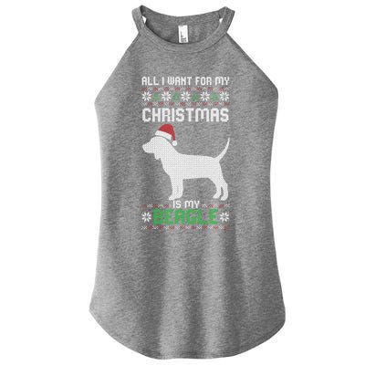 All I Want For My Christmas Poodle Cute Dog Ugly Xmas Pajama Gift Women’s Perfect Tri Rocker Tank