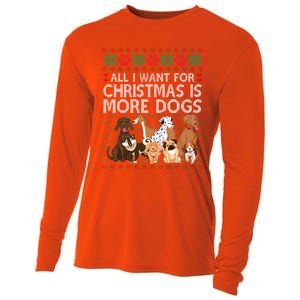 All I Want For Christmas Is More Dogs Ugly Xmas Gift Cooling Performance Long Sleeve Crew