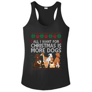 All I Want For Christmas Is More Dogs Ugly Xmas Gift Ladies PosiCharge Competitor Racerback Tank