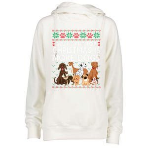 All I Want For Christmas Is More Dogs Ugly Xmas Gift Womens Funnel Neck Pullover Hood