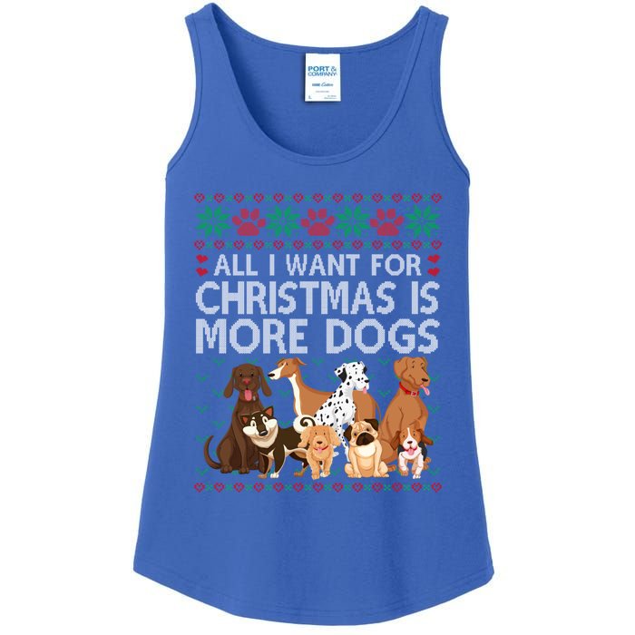 All I Want For Christmas Is More Dogs Ugly Xmas Gift Ladies Essential Tank