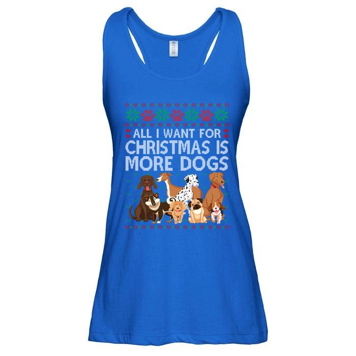 All I Want For Christmas Is More Dogs Ugly Xmas Gift Ladies Essential Flowy Tank