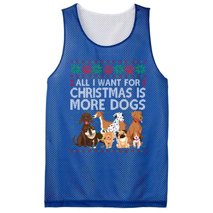 All I Want For Christmas Is More Dogs Ugly Xmas Gift Mesh Reversible Basketball Jersey Tank