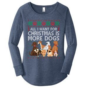 All I Want For Christmas Is More Dogs Ugly Xmas Gift Women's Perfect Tri Tunic Long Sleeve Shirt