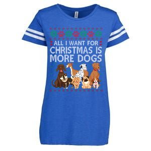 All I Want For Christmas Is More Dogs Ugly Xmas Gift Enza Ladies Jersey Football T-Shirt