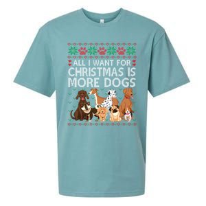 All I Want For Christmas Is More Dogs Ugly Xmas Gift Sueded Cloud Jersey T-Shirt