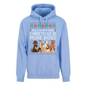 All I Want For Christmas Is More Dogs Ugly Xmas Gift Unisex Surf Hoodie