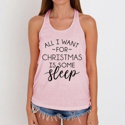 All I Want For Christmas Is Sleep Gift Women's Knotted Racerback Tank