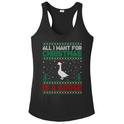 All I Want For Xmas Is A Goose Ugly Christmas Sweater Great Gift Ladies PosiCharge Competitor Racerback Tank