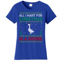 All I Want For Xmas Is A Goose Ugly Christmas Sweater Great Gift Women's T-Shirt