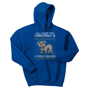 All I Want For Christmas Is A French Bulldog Ugly Xmas Great Gift Kids Hoodie