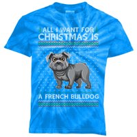 All I Want For Christmas Is A French Bulldog Ugly Xmas Great Gift Kids Tie-Dye T-Shirt