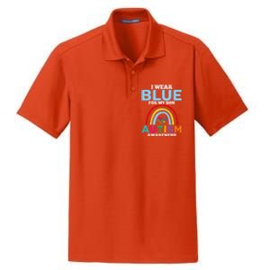 Autism I Wear For My Son Autism Awareness Month Autism Mom Funny Gift Dry Zone Grid Polo