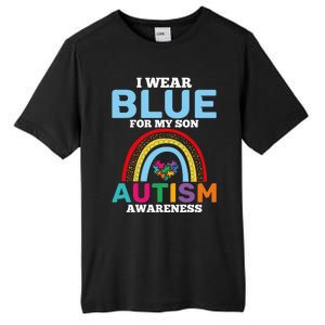 Autism I Wear For My Son Autism Awareness Month Autism Mom Funny Gift Tall Fusion ChromaSoft Performance T-Shirt