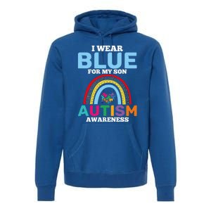 Autism I Wear For My Son Autism Awareness Month Autism Mom Funny Gift Premium Hoodie