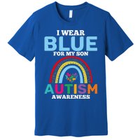 Autism I Wear For My Son Autism Awareness Month Autism Mom Funny Gift Premium T-Shirt