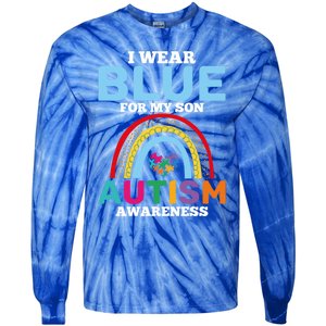 Autism I Wear For My Son Autism Awareness Month Autism Mom Funny Gift Tie-Dye Long Sleeve Shirt