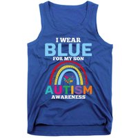 Autism I Wear For My Son Autism Awareness Month Autism Mom Funny Gift Tank Top