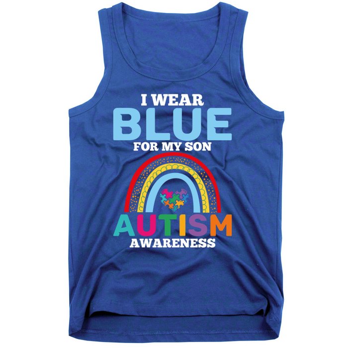 Autism I Wear For My Son Autism Awareness Month Autism Mom Funny Gift Tank Top