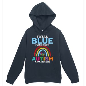 Autism I Wear For My Son Autism Awareness Month Autism Mom Funny Gift Urban Pullover Hoodie