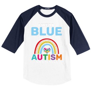 Autism I Wear For My Son Autism Awareness Month Autism Mom Funny Gift Baseball Sleeve Shirt