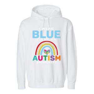 Autism I Wear For My Son Autism Awareness Month Autism Mom Funny Gift Garment-Dyed Fleece Hoodie