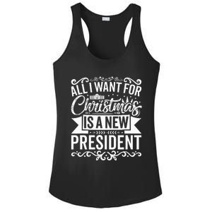 All I Want For Christmas Is A New President Xmas Sweater  Ladies PosiCharge Competitor Racerback Tank