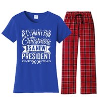 All I Want For Christmas Is A New President Xmas Sweater  Women's Flannel Pajama Set