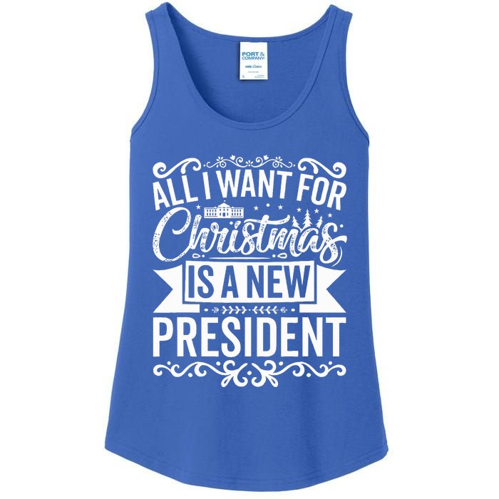 All I Want For Christmas Is A New President Xmas Sweater  Ladies Essential Tank