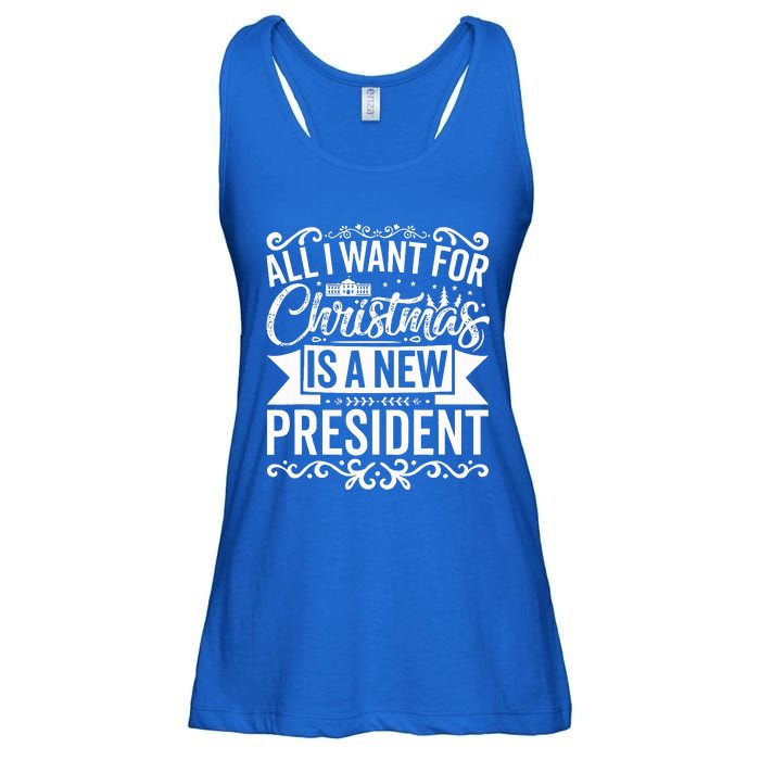 All I Want For Christmas Is A New President Xmas Sweater  Ladies Essential Flowy Tank