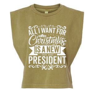 All I Want For Christmas Is A New President Xmas Sweater  Garment-Dyed Women's Muscle Tee