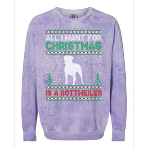 All I Want For Xmas Is A Rottweiler Dog Ugly Xmas Sweater Cute Gift Colorblast Crewneck Sweatshirt