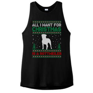 All I Want For Xmas Is A Rottweiler Dog Ugly Xmas Sweater Cute Gift Ladies PosiCharge Tri-Blend Wicking Tank