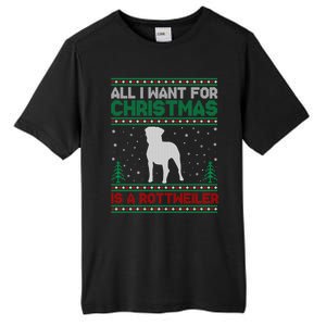 All I Want For Xmas Is A Rottweiler Dog Ugly Xmas Sweater Cute Gift Tall Fusion ChromaSoft Performance T-Shirt