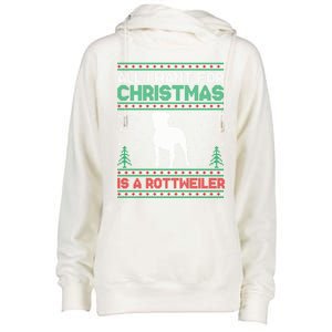 All I Want For Xmas Is A Rottweiler Dog Ugly Xmas Sweater Cute Gift Womens Funnel Neck Pullover Hood