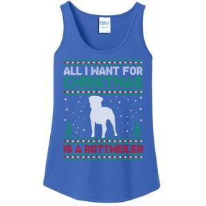 All I Want For Xmas Is A Rottweiler Dog Ugly Xmas Sweater Cute Gift Ladies Essential Tank