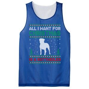 All I Want For Xmas Is A Rottweiler Dog Ugly Xmas Sweater Cute Gift Mesh Reversible Basketball Jersey Tank