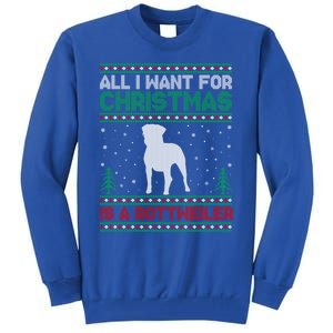 All I Want For Xmas Is A Rottweiler Dog Ugly Xmas Sweater Cute Gift Tall Sweatshirt