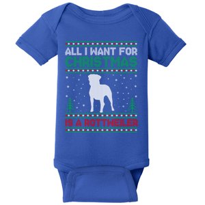 All I Want For Xmas Is A Rottweiler Dog Ugly Xmas Sweater Cute Gift Baby Bodysuit