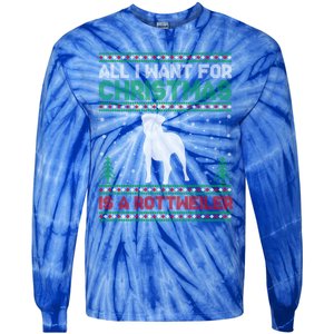 All I Want For Xmas Is A Rottweiler Dog Ugly Xmas Sweater Cute Gift Tie-Dye Long Sleeve Shirt