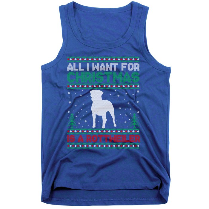 All I Want For Xmas Is A Rottweiler Dog Ugly Xmas Sweater Cute Gift Tank Top