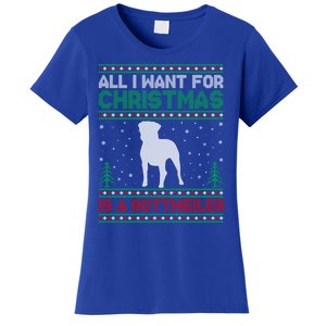 All I Want For Xmas Is A Rottweiler Dog Ugly Xmas Sweater Cute Gift Women's T-Shirt