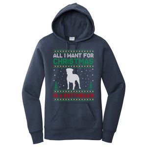 All I Want For Xmas Is A Rottweiler Dog Ugly Xmas Sweater Cute Gift Women's Pullover Hoodie