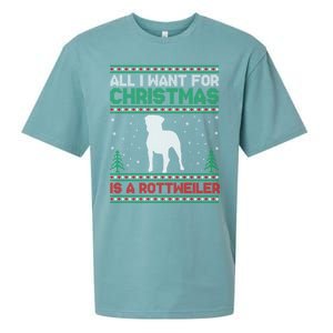 All I Want For Xmas Is A Rottweiler Dog Ugly Xmas Sweater Cute Gift Sueded Cloud Jersey T-Shirt