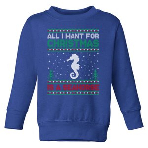 All I Want For Xmas Is A Seahorse Ugly Christmas Sweater Funny Gift Toddler Sweatshirt