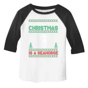 All I Want For Xmas Is A Seahorse Ugly Christmas Sweater Funny Gift Toddler Fine Jersey T-Shirt