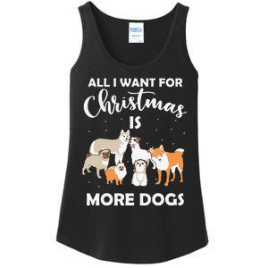 All I Want For Christmas Is More Dogs Funny Xmas Ladies Essential Tank