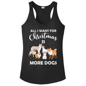 All I Want For Christmas Is More Dogs Funny Xmas Ladies PosiCharge Competitor Racerback Tank